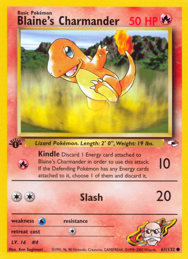 2000 BLAINE'S CHARMANDER #61 PSA 10 (stock image — not the actual card)