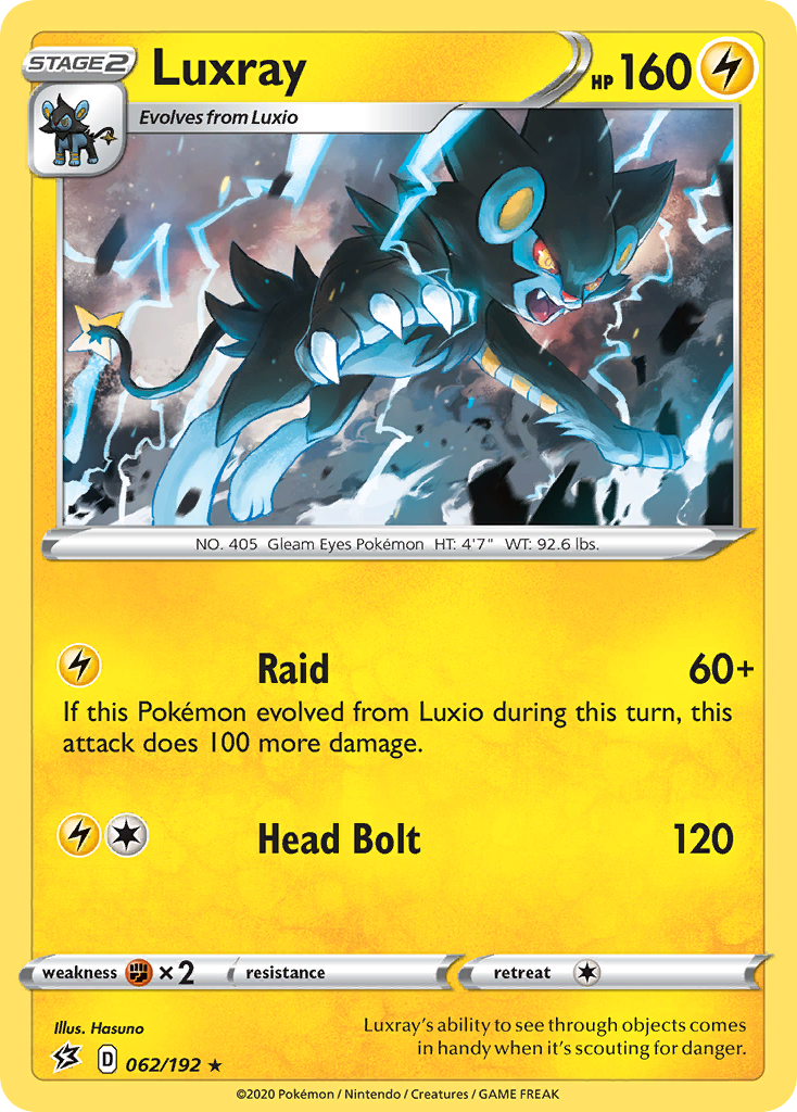 2020 Luxray #062/192 CGC 9 (stock image — not the actual card)