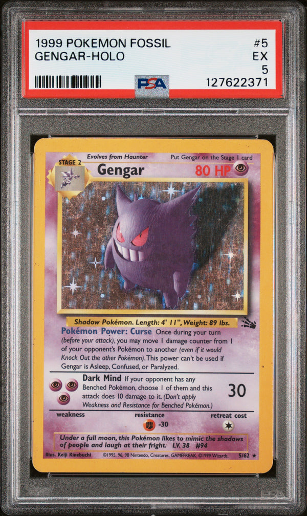 1999 GENGAR-HOLO #5 PSA 5 (front)