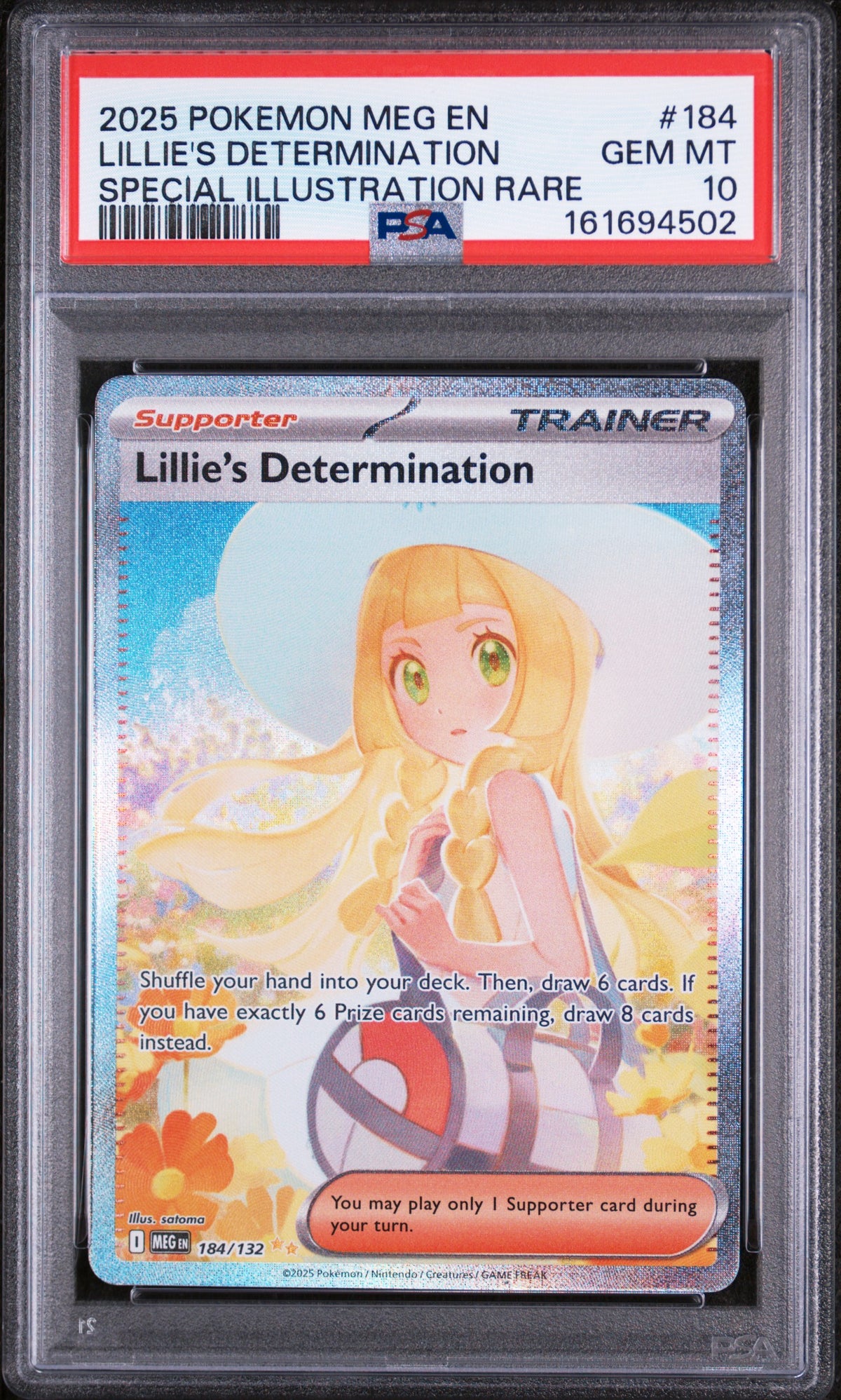 2025 LILLIE'S DETERMINATION #184 PSA 10 (front)