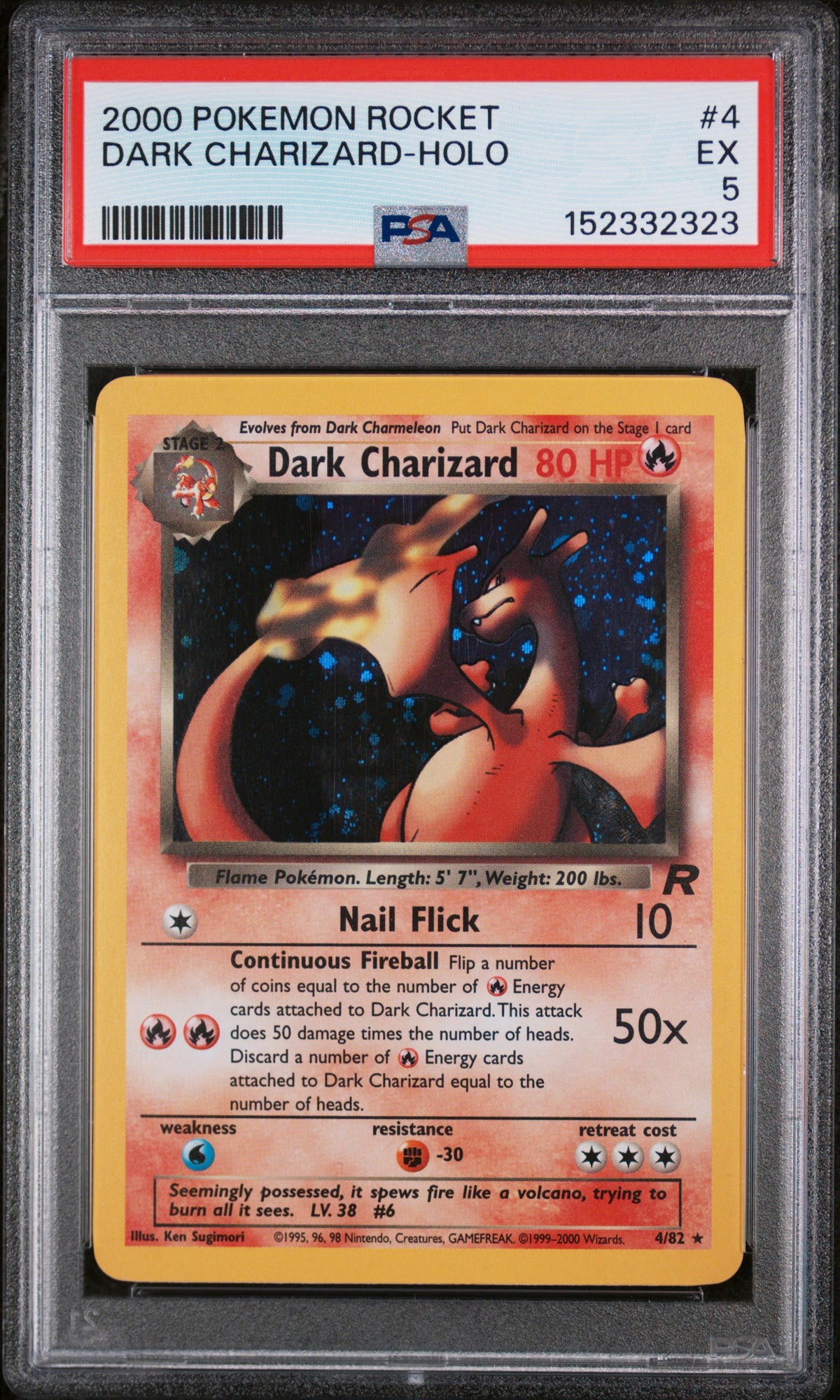 2000 DARK CHARIZARD-HOLO #4 PSA 5 (front)