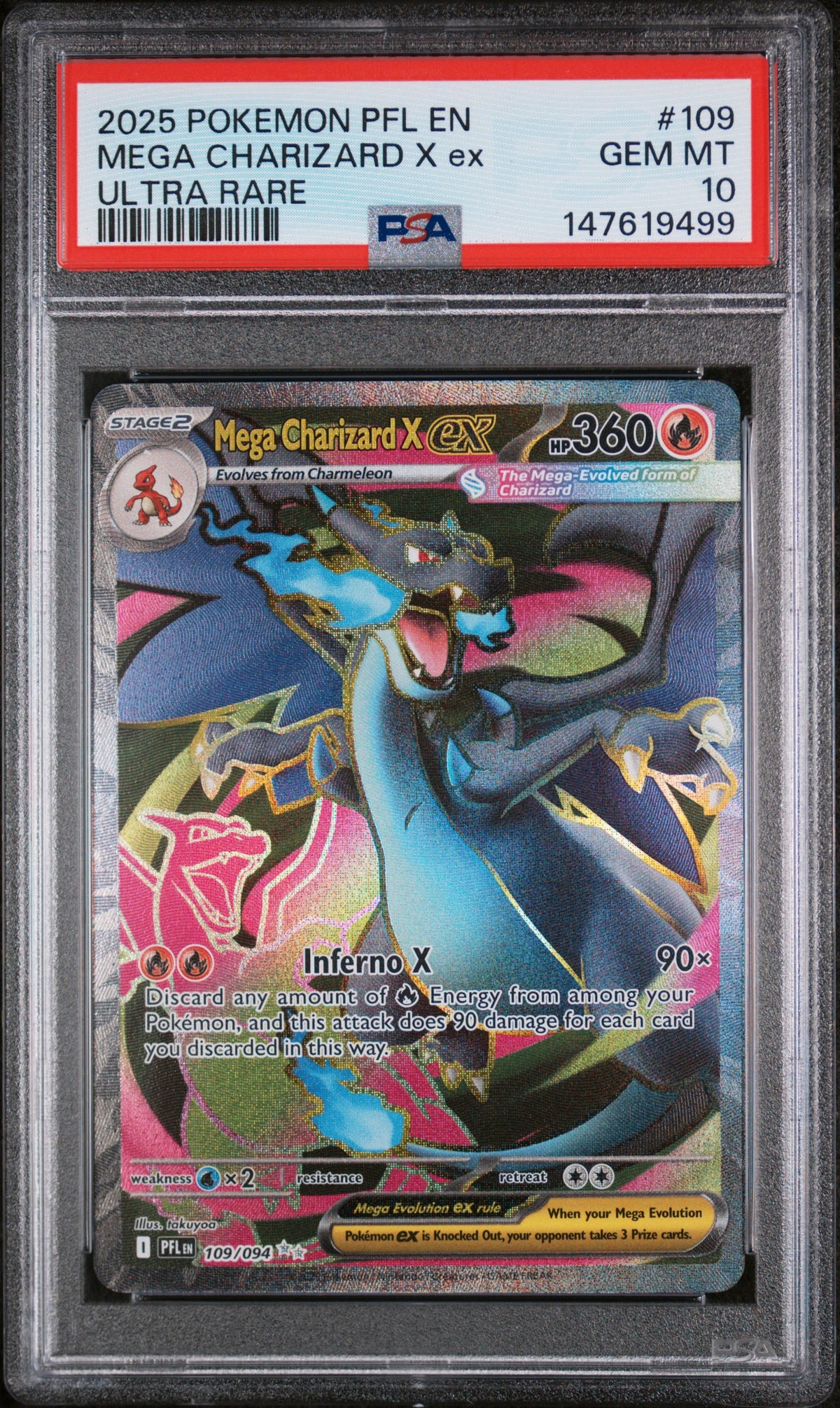 2025 MEGA CHARIZARD X ex #109 PSA 10 (front)