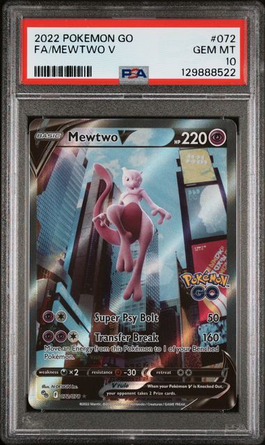 2022 FA/MEWTWO V #072 PSA 10 (front)