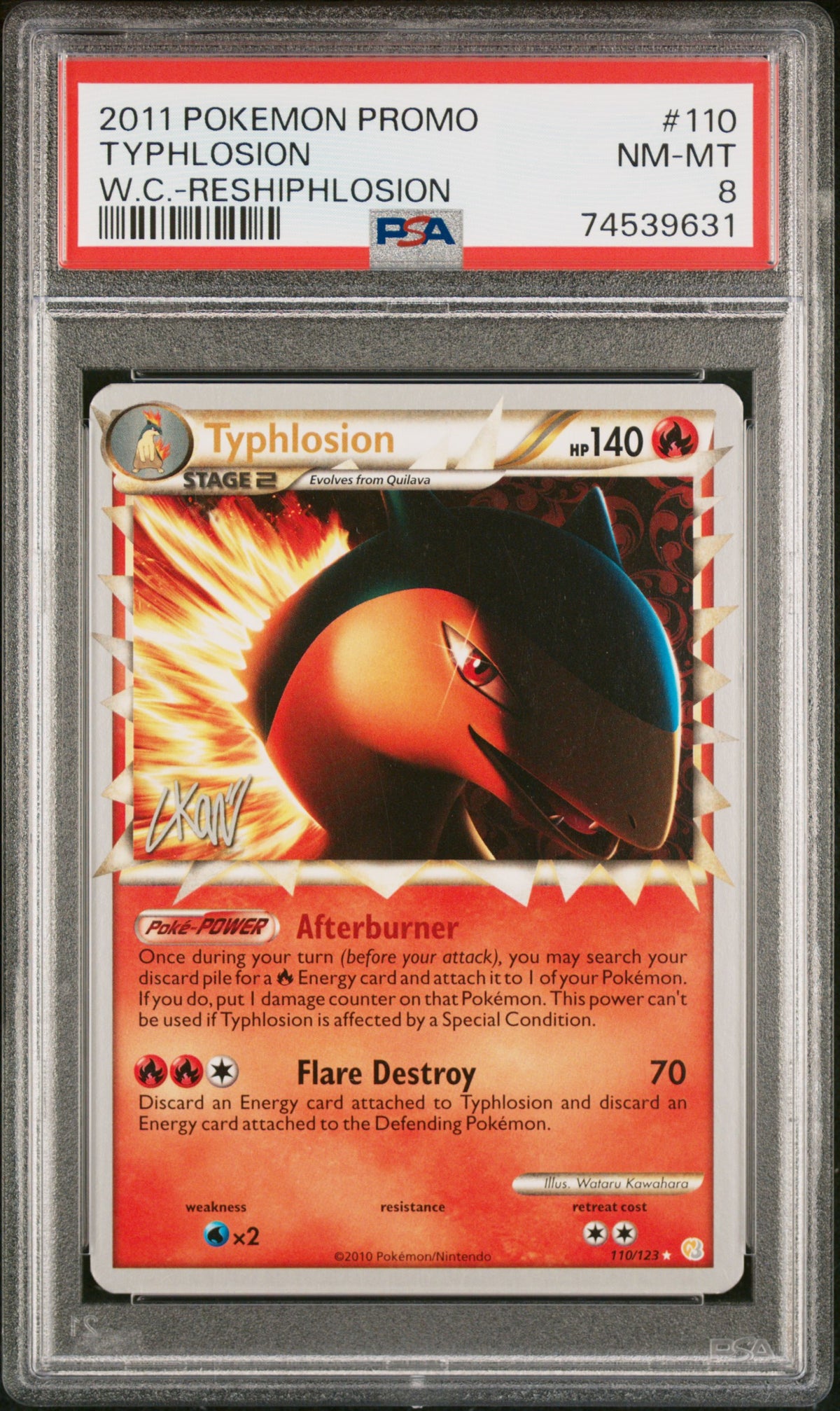 2011 TYPHLOSION #110 W.C.-Reshiphlosion PSA 8 (front)