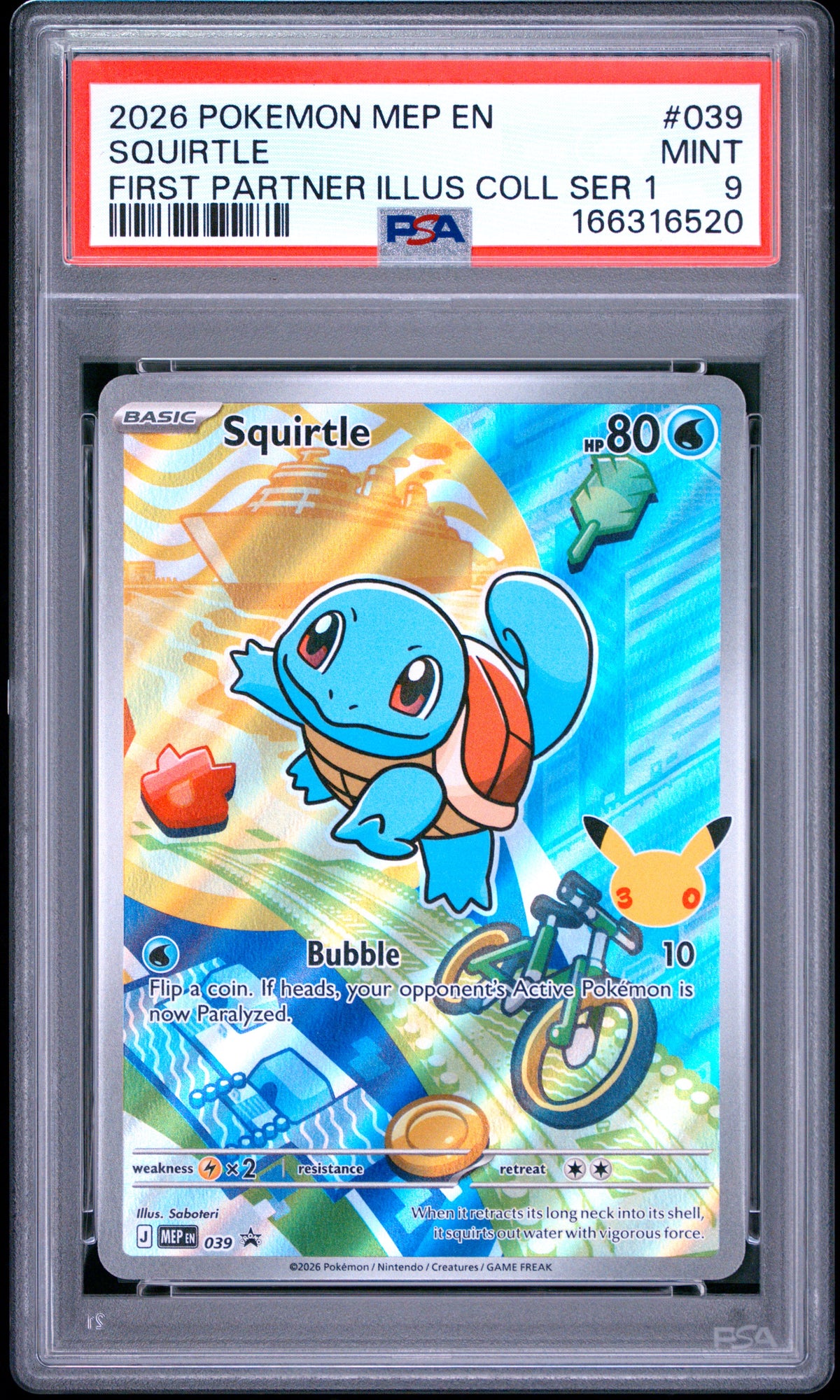 2026 SQUIRTLE #039 PSA 9 (front)
