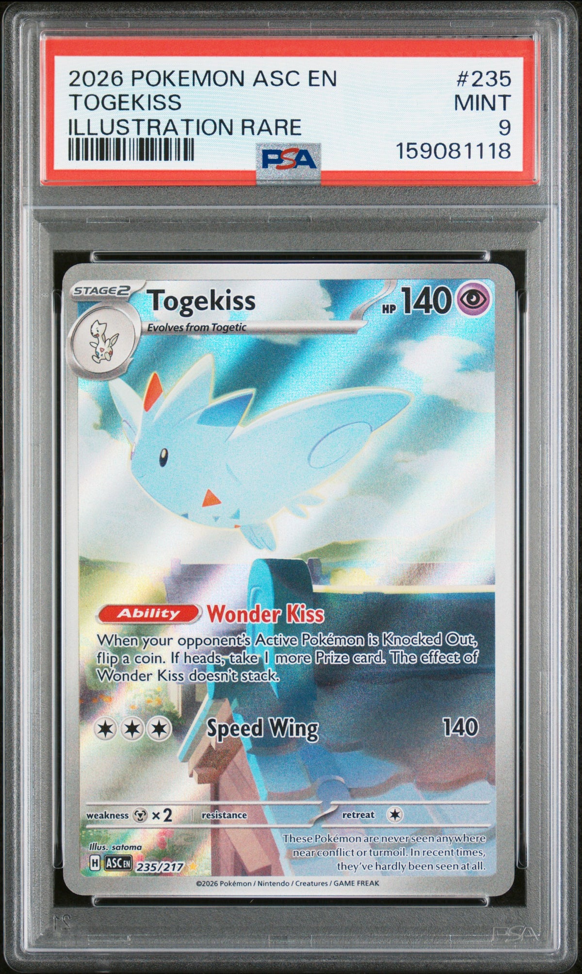 2026 TOGEKISS #235 PSA 9 (front)