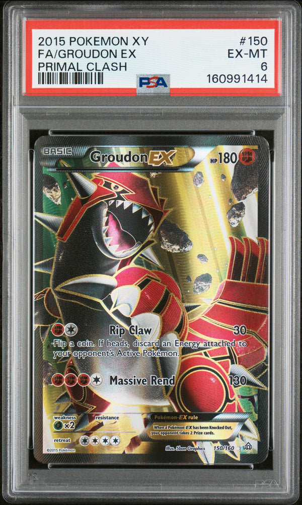 2015 FA/GROUDON EX #150 PSA 6 (front)