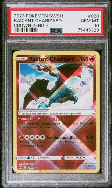 2023 RADIANT CHARIZARD #020 PSA 10 (front)