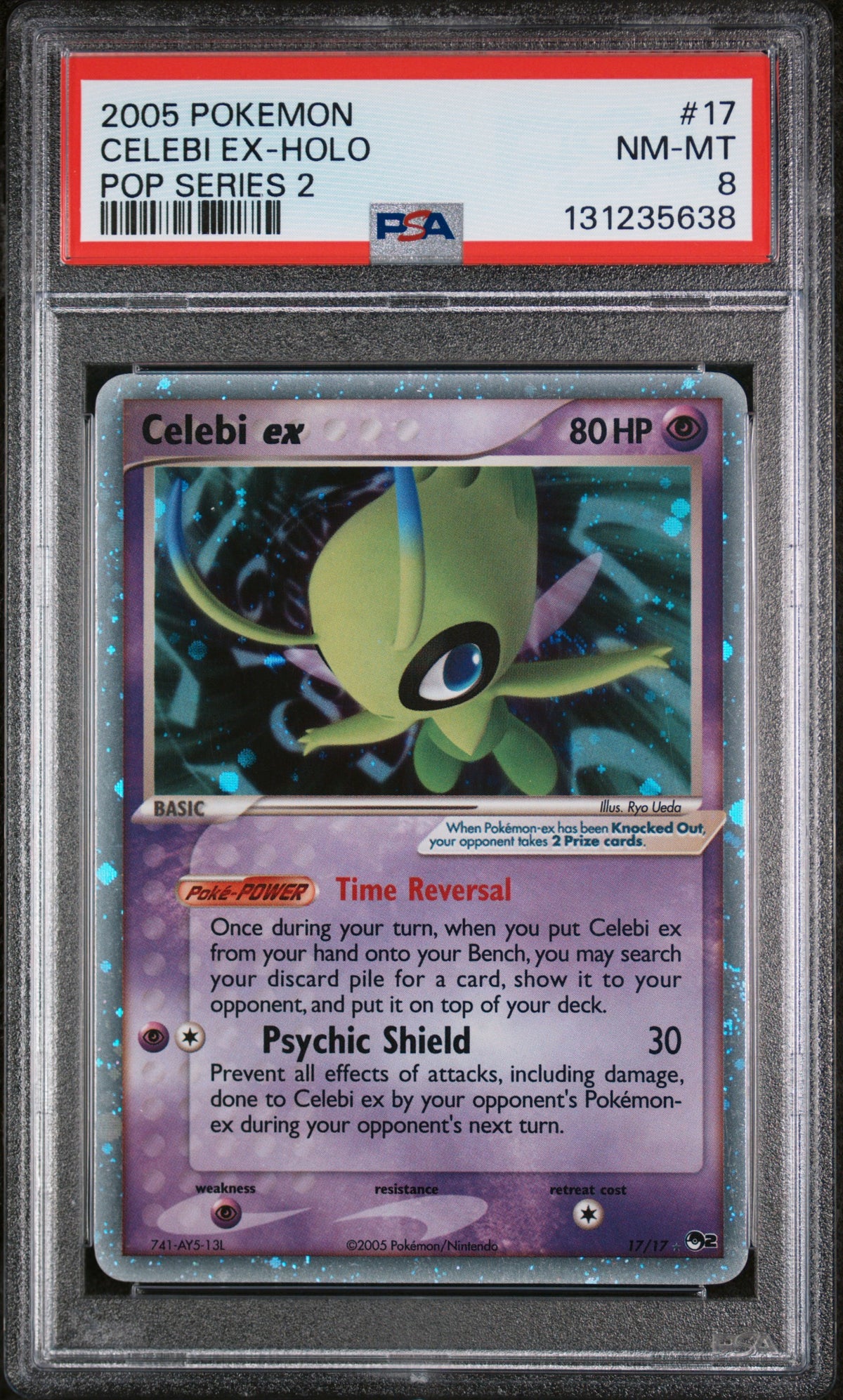 2005 CELEBI EX-HOLO #17 PSA 8 (front)