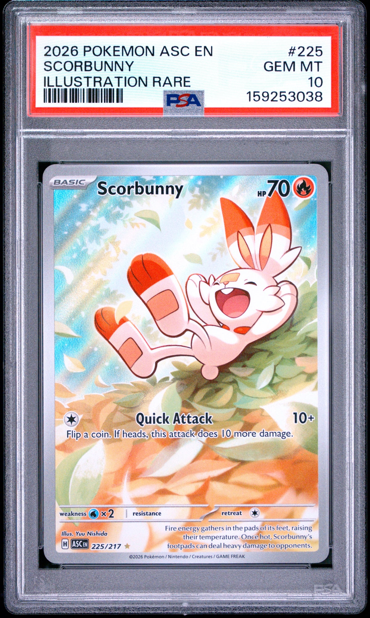 2026 SCORBUNNY #225 PSA 10 (front)