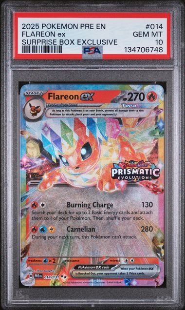 2025 FLAREON ex #014 PSA 10 (front)