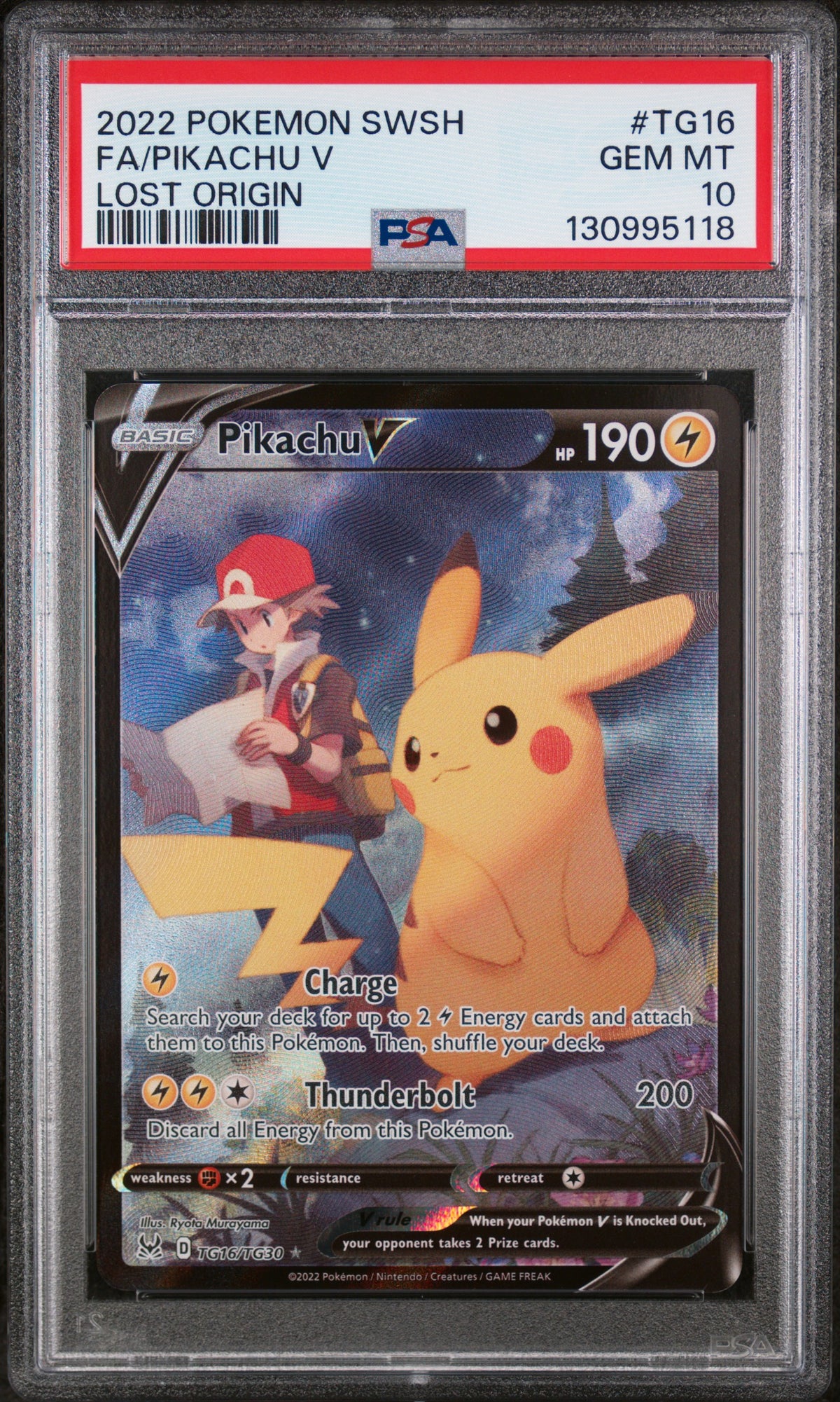 2022 FA/PIKACHU V #TG16 PSA 10 (front)