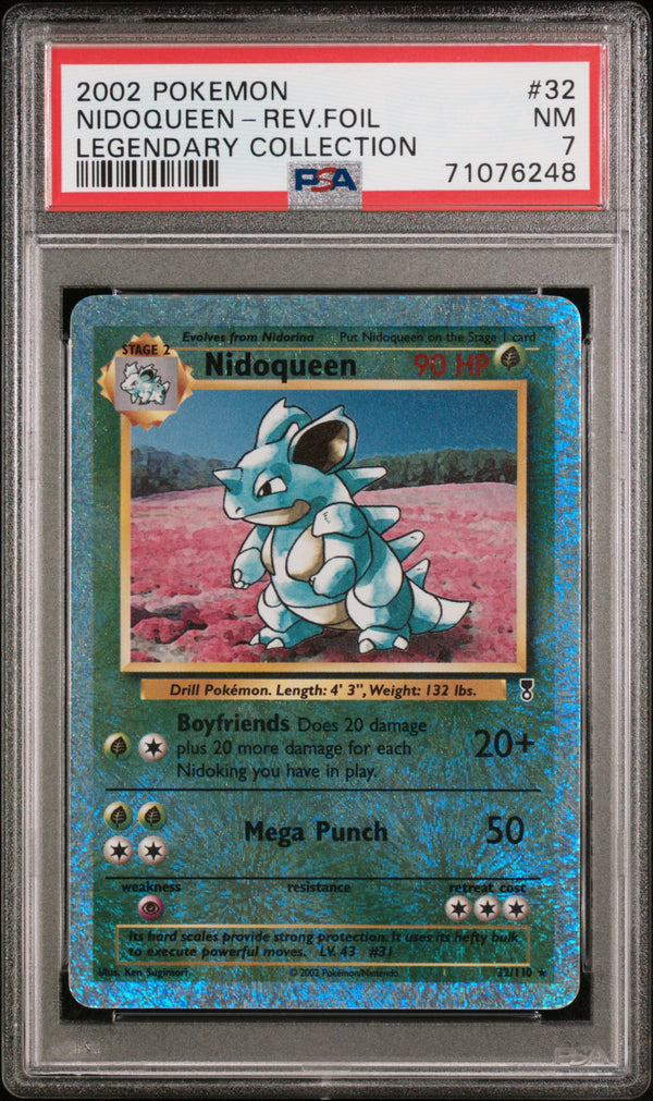 2002 NIDOQUEEN-REV.FOIL #32 Legendary Collection PSA 7 (front)