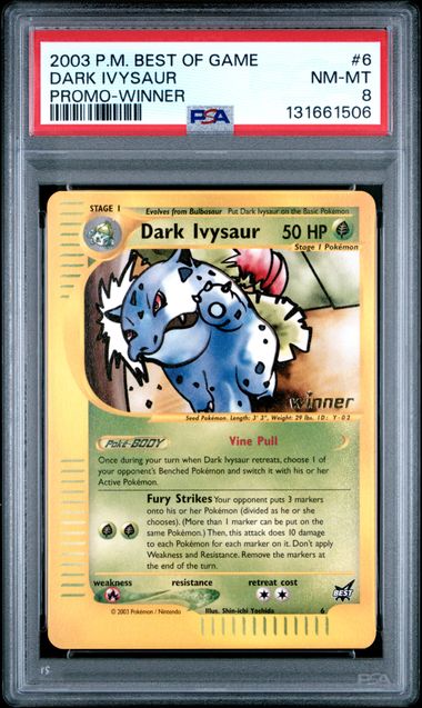 2003 DARK IVYSAUR #6 PSA 8 (front)