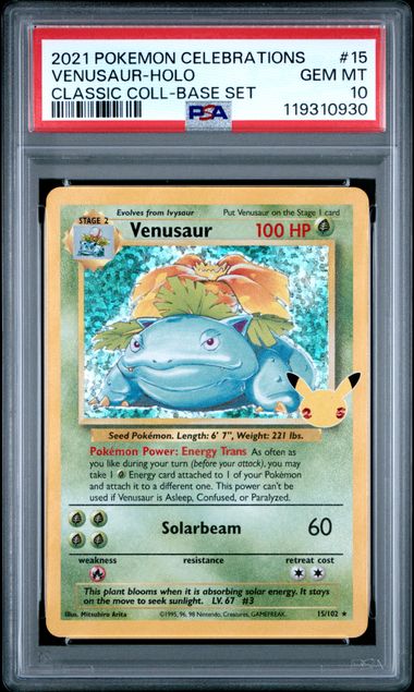 2021 VENUSAUR-HOLO #15 PSA 10 (front)