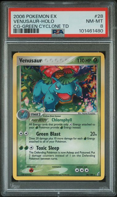 2006 VENUSAUR-HOLO #28 PSA 8 (front)