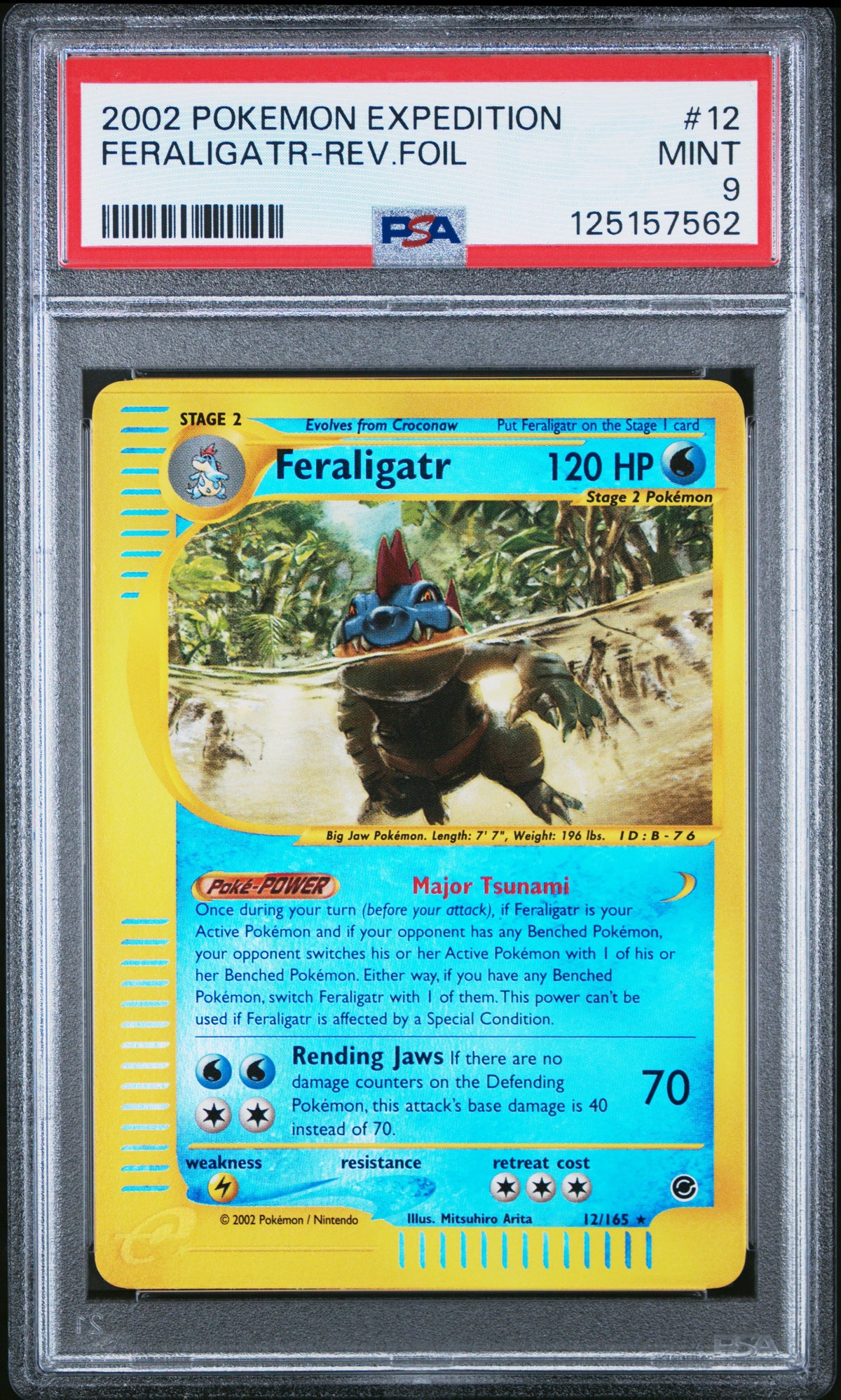 2002 FERALIGATR-REV.FOIL #12 PSA 9 (front)