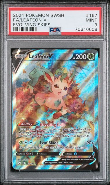 2021 FA/LEAFEON V #167 PSA 9 (front)
